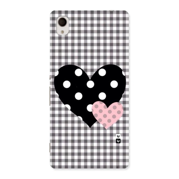 Polka Check Hearts Back Case for Sony Xperia M4