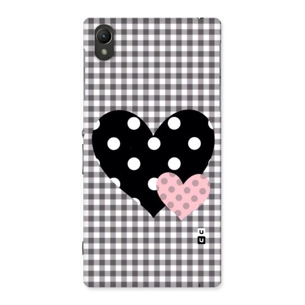 Polka Check Hearts Back Case for Sony Xperia Z1