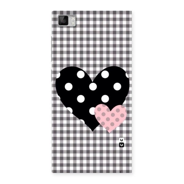 Polka Check Hearts Back Case for Xiaomi Mi3