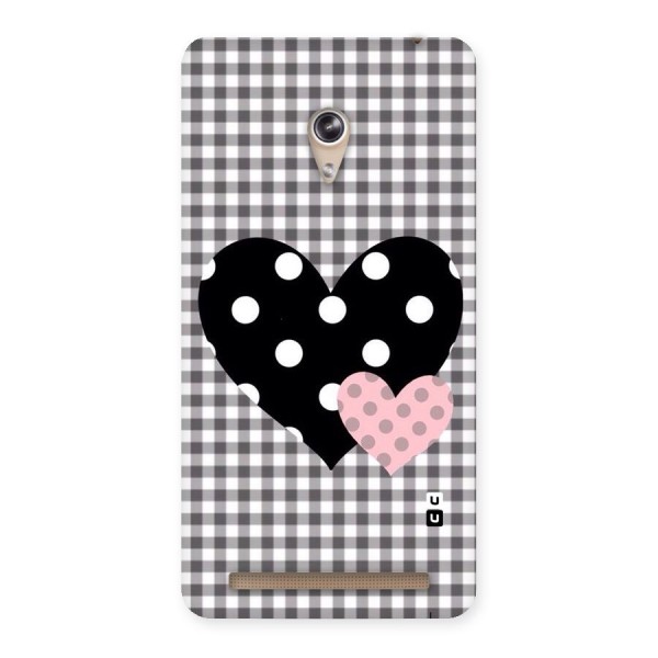 Polka Check Hearts Back Case for Zenfone 6