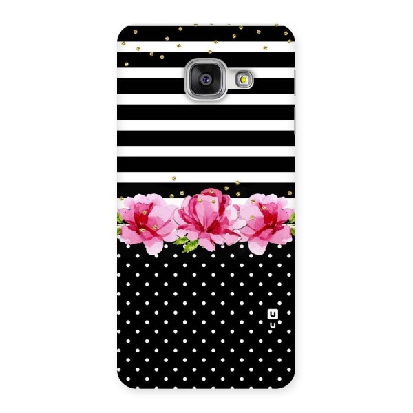 Polka Floral Stripes Back Case for Galaxy A3 2016