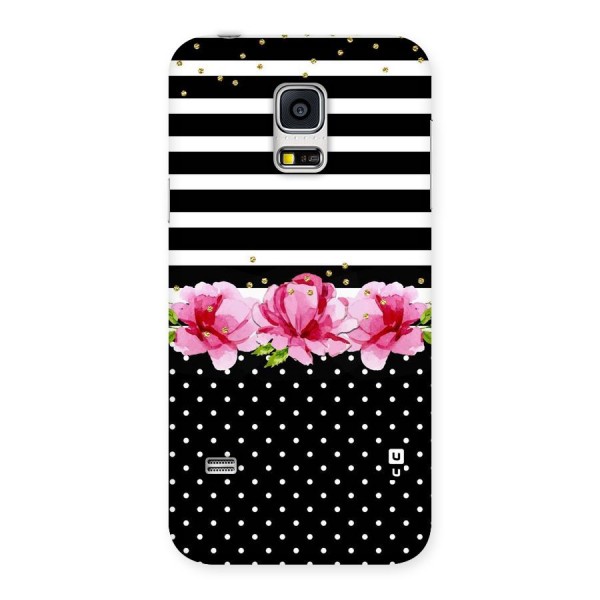 Polka Floral Stripes Back Case for Galaxy S5 Mini