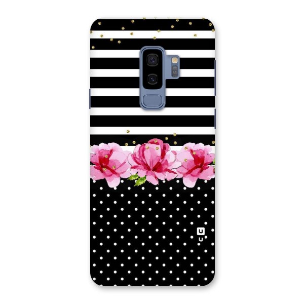 Polka Floral Stripes Back Case for Galaxy S9 Plus