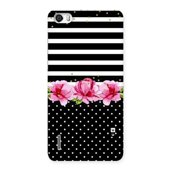 Polka Floral Stripes Back Case for Honor 6