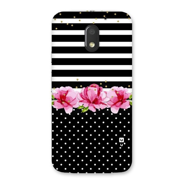 Polka Floral Stripes Back Case for Moto E3 Power