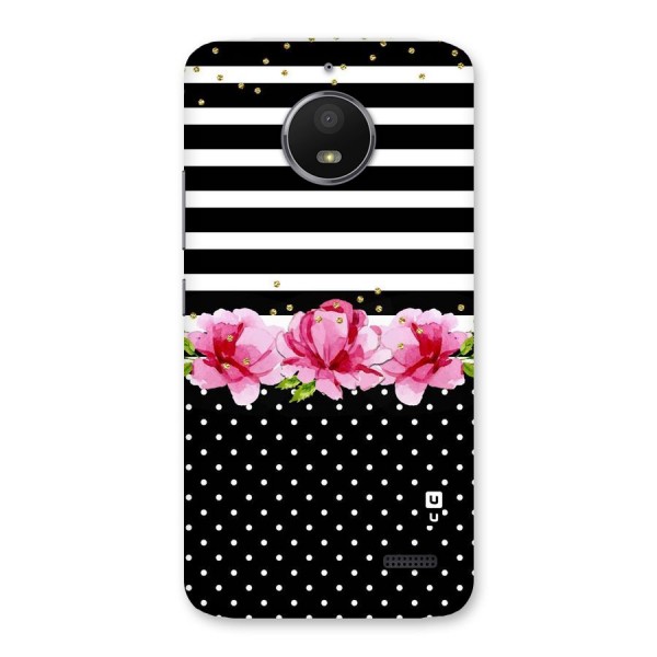 Polka Floral Stripes Back Case for Moto E4