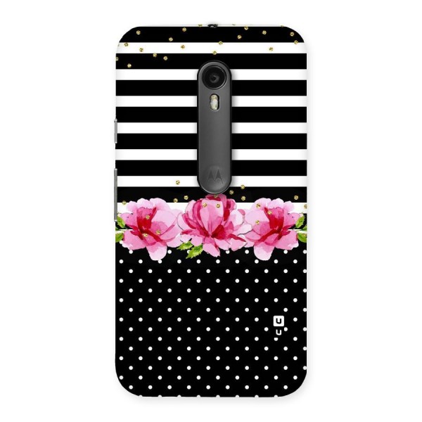 Polka Floral Stripes Back Case for Moto G3