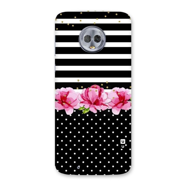 Polka Floral Stripes Back Case for Moto G6