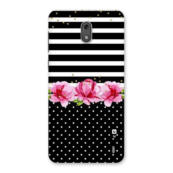 Polka Floral Stripes Back Case for Nokia 2