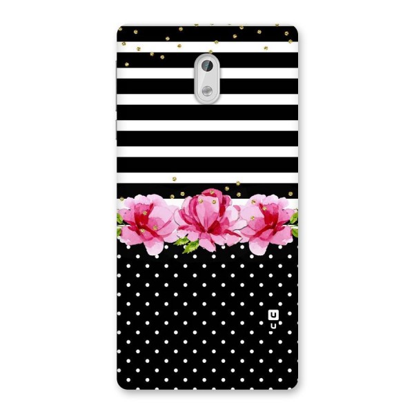 Polka Floral Stripes Back Case for Nokia 3