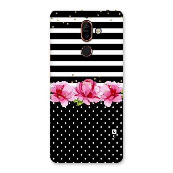 Polka Floral Stripes Back Case for Nokia 7 Plus