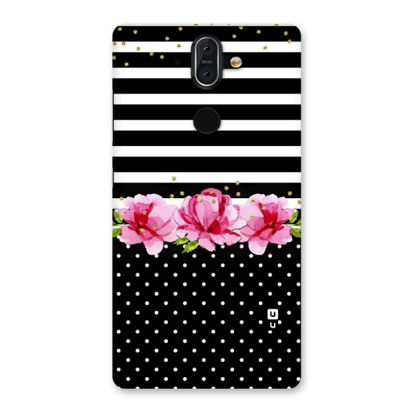 Polka Floral Stripes Back Case for Nokia 8 Sirocco