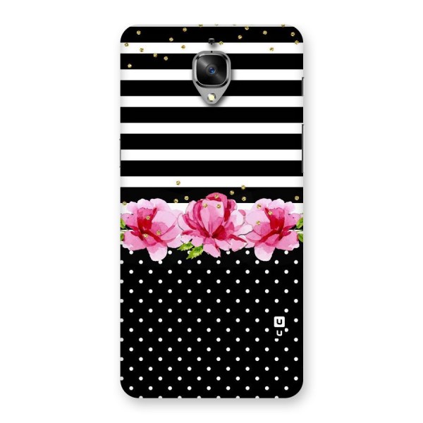 Polka Floral Stripes Back Case for OnePlus 3T