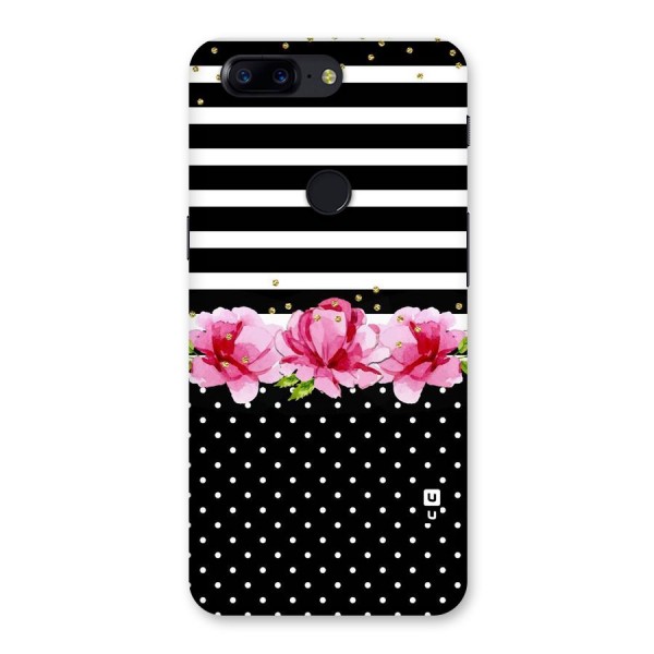 Polka Floral Stripes Back Case for OnePlus 5T