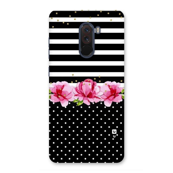 Polka Floral Stripes Back Case for Poco F1