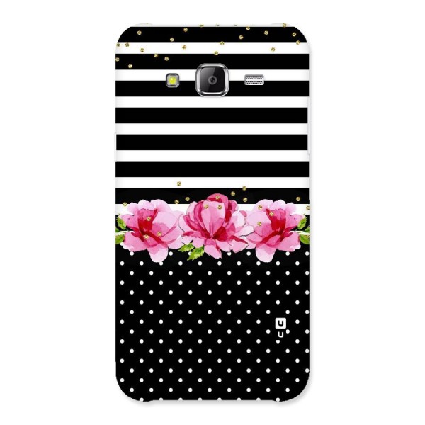 Polka Floral Stripes Back Case for Samsung Galaxy J5