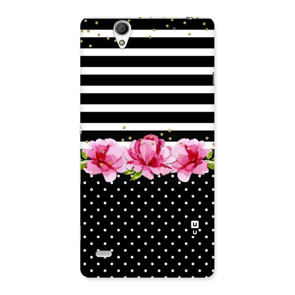 Polka Floral Stripes Back Case for Sony Xperia C4