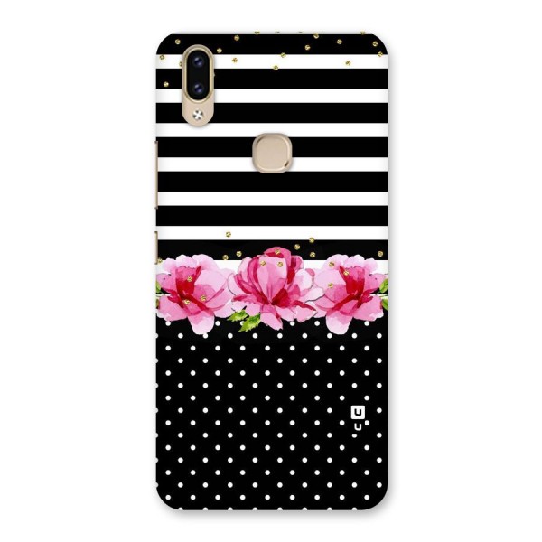 Polka Floral Stripes Back Case for Vivo V9