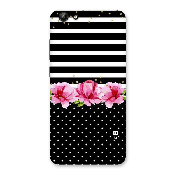 Polka Floral Stripes Back Case for Vivo Y69