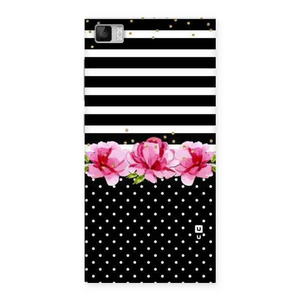 Polka Floral Stripes Back Case for Xiaomi Mi3