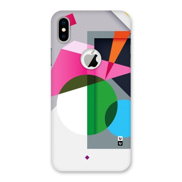 Polygons Cute Pattern Back Case for iPhone XS Logo Cut