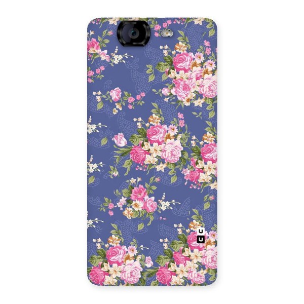 Purple Pink Floral Back Case for Canvas Knight A350