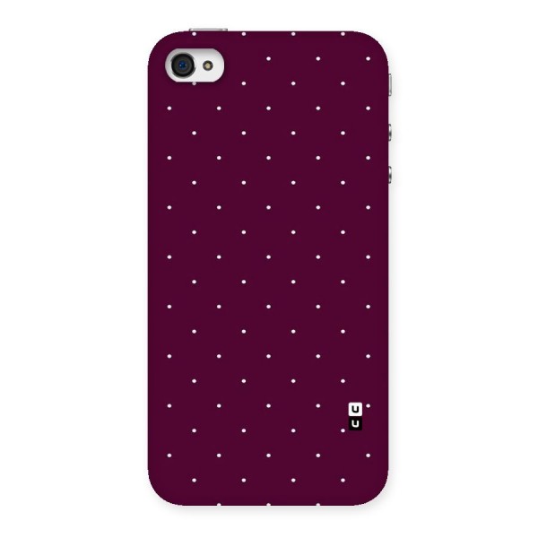 Purple Polka Back Case for iPhone 4 4s