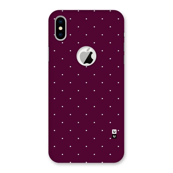 Purple Polka Back Case for iPhone X Logo Cut
