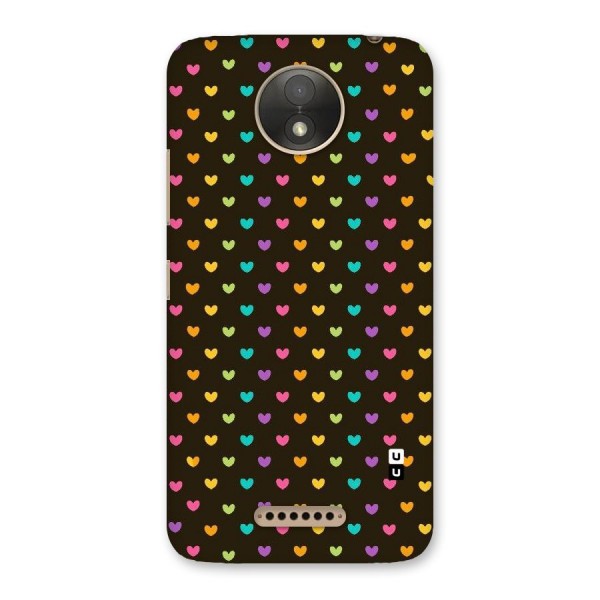 Rainbow Hearts Back Case for Moto C Plus