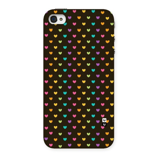 Rainbow Hearts Back Case for iPhone 4 4s