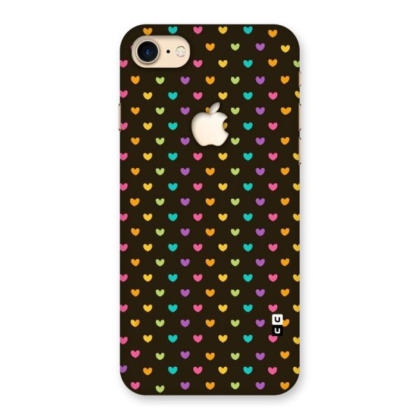 Rainbow Hearts Back Case for iPhone 7 Apple Cut