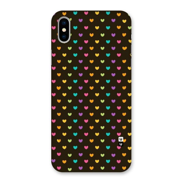 Rainbow Hearts Back Case for iPhone X