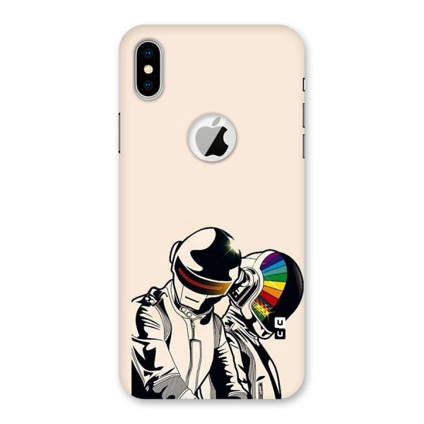 Rainbow Radio Back Case for iPhone XS Logo Cut