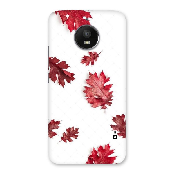 Red Appealing Autumn Leaves Back Case for Moto E4 Plus