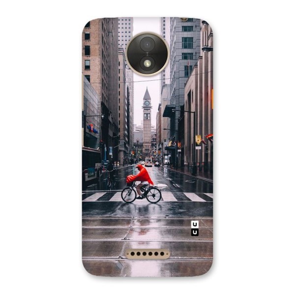 Red Bicycle Street Back Case for Moto C Plus