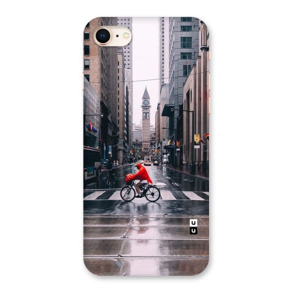 Red Bicycle Street Back Case for iPhone 8