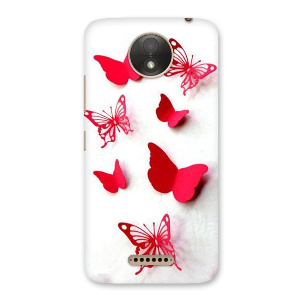 Red Butterflies Back Case for Moto C Plus