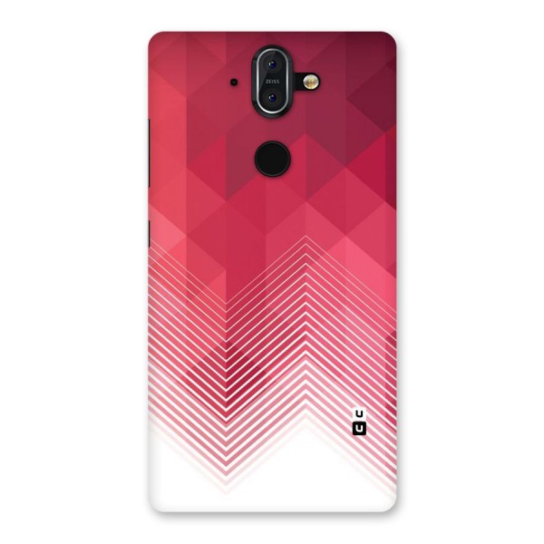 Red Chevron Abstract Back Case for Nokia 8 Sirocco