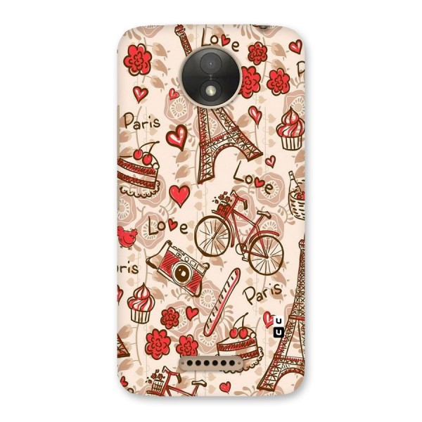 Red Peach City Back Case for Moto C Plus