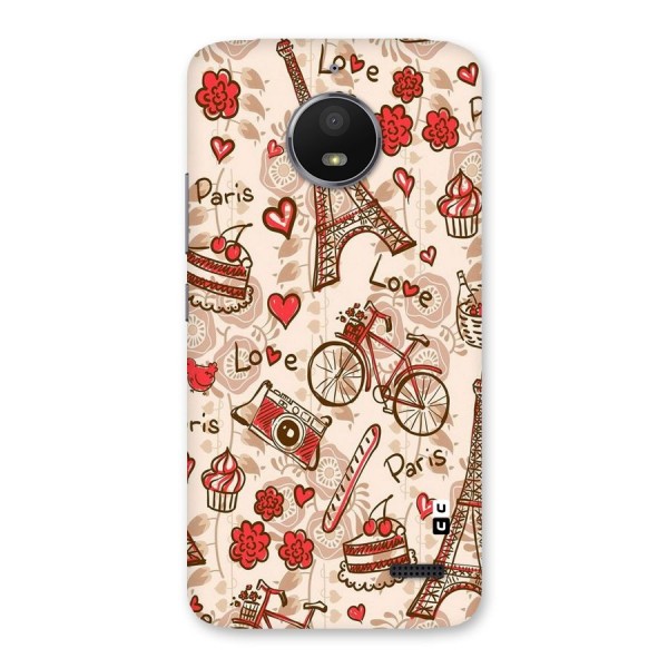 Red Peach City Back Case for Moto E4