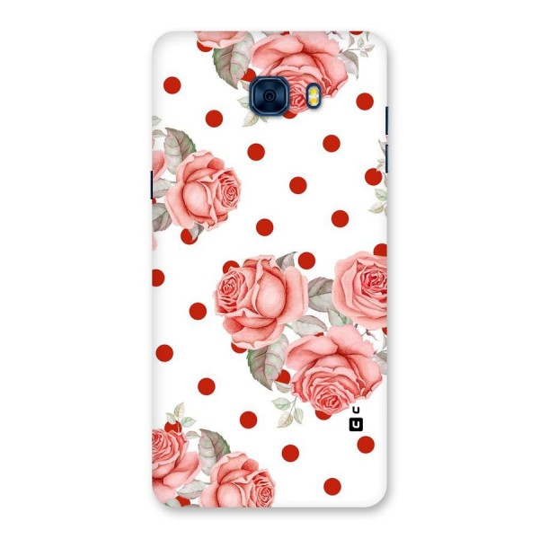 Red Peach Shade Flowers Back Case for Galaxy C7 Pro