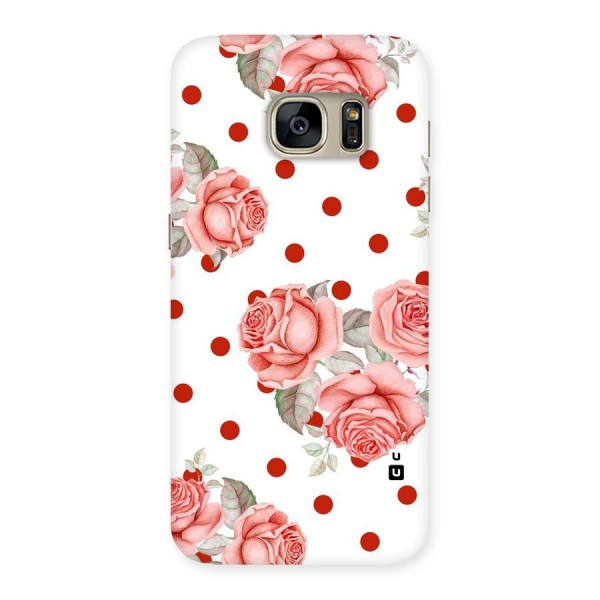 Red Peach Shade Flowers Back Case for Galaxy S7