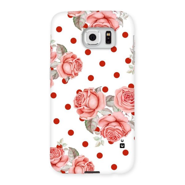 Red Peach Shade Flowers Back Case for Samsung Galaxy S6