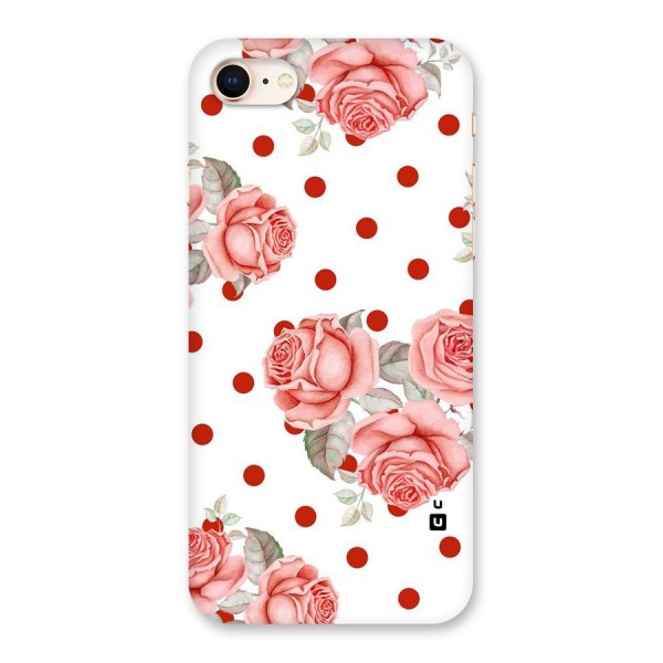 Red Peach Shade Flowers Back Case for iPhone 8