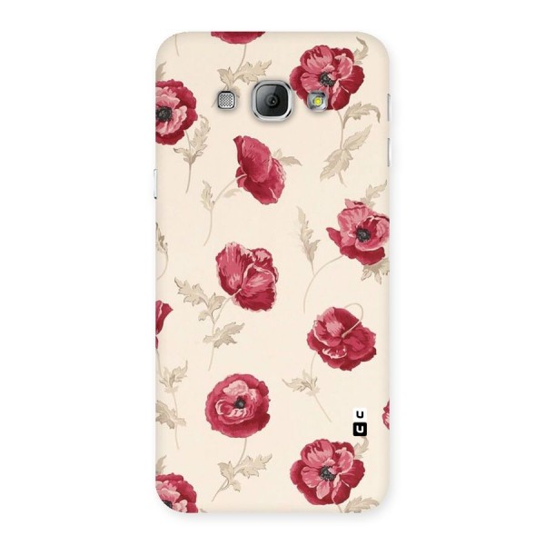 Red Rose Floral Art Back Case for Galaxy A8