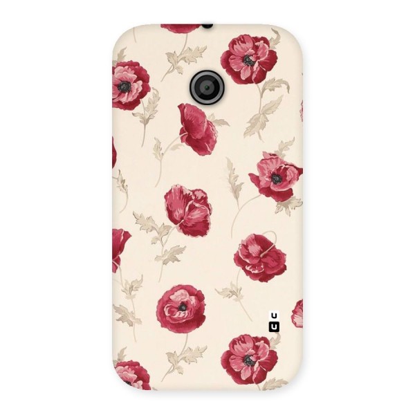 Red Rose Floral Art Back Case for Moto E