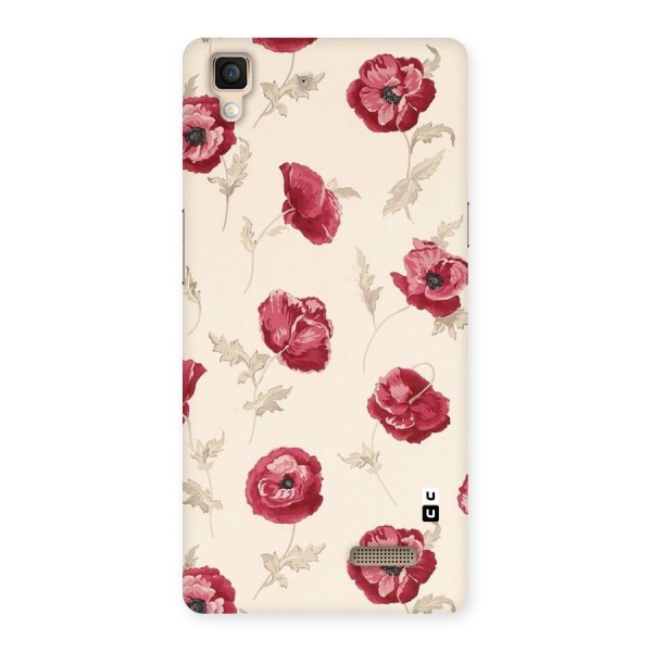 Red Rose Floral Art Back Case for Oppo R7