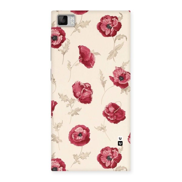 Red Rose Floral Art Back Case for Xiaomi Mi3