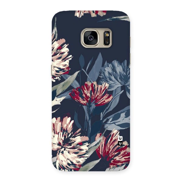 Red Rugged Floral Pattern Back Case for Galaxy S7