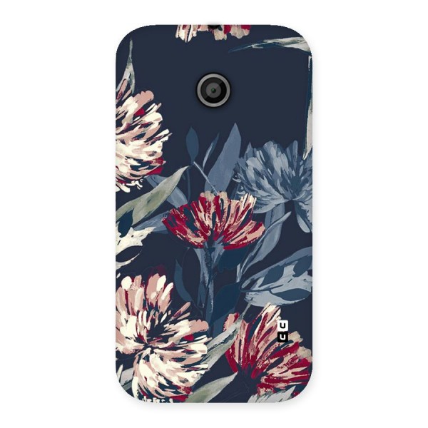 Red Rugged Floral Pattern Back Case for Moto E